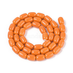 Opaque Solid Color Glass Beads Strands&nbsp;GLAA-N058-6x9mm-B01