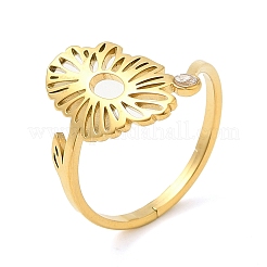 304 Stainless Steel with  Cubic Zirconia Adjustable Rings&nbsp;RJEW-K245-48B-G