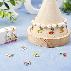 60Pcs 6 Colors Alloy Enamel Charms&nbsp;FIND-TA0002-31