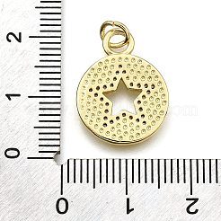 Rack Plating Brass Micro Pave Cubic Zirconia Pendants&nbsp;KK-K401-77G