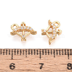 Brass Micro Pave Cubic Zirconia Charms&nbsp;KK-N263-148C-G