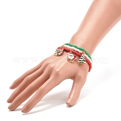 3Pcs 3 Style Glass Seed Stretch Bracelets Set&nbsp;BJEW-JB08200