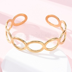 304 Stainless Steel Cuff Bangles for Women&nbsp;BJEW-D306-02G