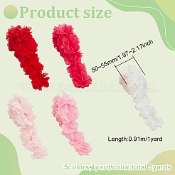 5 Yards 5 Colors Polyester Chiffon Lace Trim&nbsp;SRIB-BC0001-29