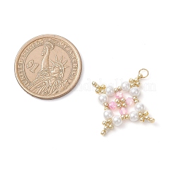 Glass Seed Beaded Star Pendants&nbsp;PALLOY-MZ01165-01