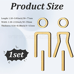 Acrylic Bathroom Door Public Signs Set&nbsp;AJEW-WH20054-223B