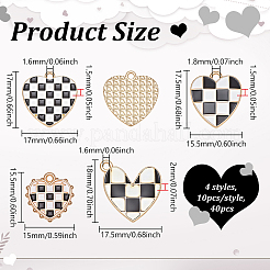 40Pcs 4 Styles Alloy Enamel Pendants&nbsp;FIND-NB0007-15