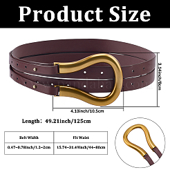 Imitation Leather Tie Knot Chain Belts with Golden Tone Alloy Clasps&nbsp;AJEW-CL0003-05B