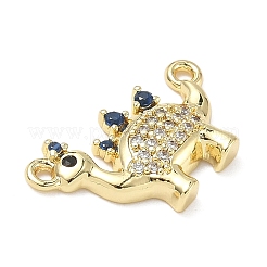 Brass Pave Clear and Blue Cubic Zirconia Links&nbsp;ZIRC-I356-09G