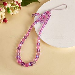 Round Synthetic Moonstone Beaded Mobile Straps&nbsp;HJEW-SW00042-07