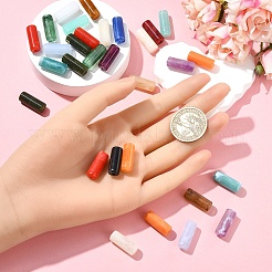 30Pcs 3 Colors Column Imitation Gemstone Acrylic Beads&nbsp;OACR-YW0002-52A