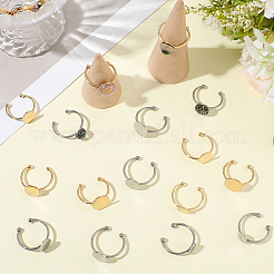 30Pcs 6 Styles Adjustable 304 Stainless Steel Finger Rings Components&nbsp;STAS-BBC0007-97