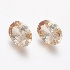 Electroplated Cubic Zirconia Pointed Back Cabochons&nbsp;ZIRC-I024-07