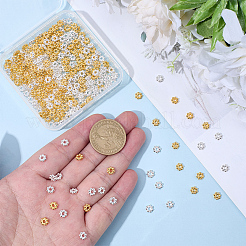 600Pcs 2 Colors Tibetan Style Alloy Beads Daisy Spacer Beads&nbsp;FIND-SP0005-42