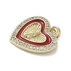 Brass Micro Pave Cubic Zirconia Pendants&nbsp;KK-K368-15G