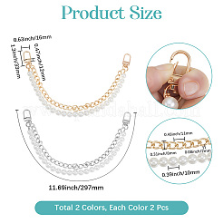 4Pcs 2 Colors ABS Imitation Pearl Beads Mobile Straps&nbsp;AJEW-BBC0002-45