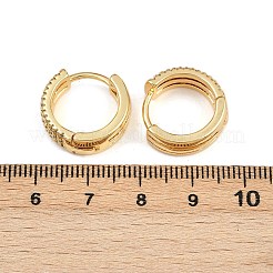 Brass Micro Pave Clear Cubic Zirconia Hoop Earrings&nbsp;EJEW-L275-07G