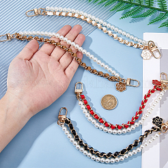 4Pcs 4 Colors ABS & Iron & Alloy & PU Leather Handbag Chain Straps&nbsp;FIND-HS0001-36B