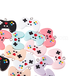 14Pcs 7 Colors Resin Pendants&nbsp;RESI-CJ0001-188