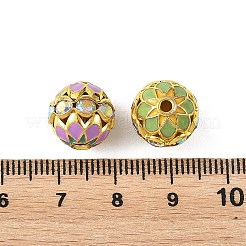 Brass & Alloy & Rhinestone Enamel Beads&nbsp;RB-CBA973B-11C-G