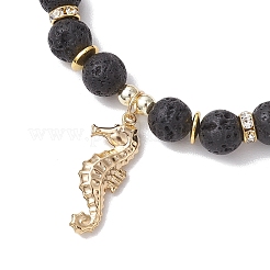 Adjustable Natural Lava Rock Braided Bead Bracelets&nbsp;BJEW-JB10563