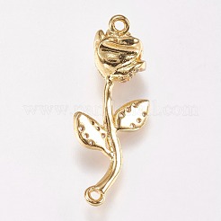 Brass Micro Pave Cubic Zirconia Flower Links&nbsp;ZIRC-A009-64G