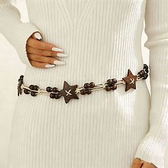 Bohemian Ethnic Coconut & Wood Beaded Waist Chains for Dresses&nbsp;WGC9B9A-01