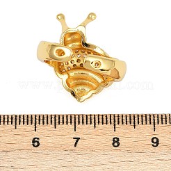 Brass Micro Pave Clear Cubic Zirconia Cuff Rings&nbsp;RJEW-P155-02G