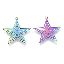 Ion Plating(IP) 201 Stainless Steel Filigree Pendants&nbsp;X-STAS-T057-02