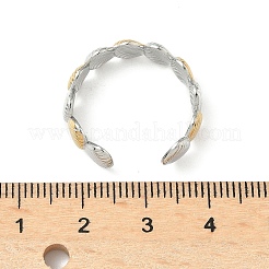 304 Stainless Steel Double Color Cuff Rings&nbsp;RJEW-S635-01GP-C