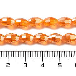 Transparent Electroplate Glass Beads Strands&nbsp;EGLA-A037-T6x8mm-B08