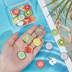 22Pcs 11 Styles Zince Alloy Enamel Pendants&nbsp;FIND-WR0012-13