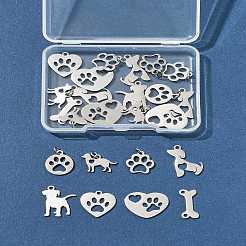24Pcs 8 Styles 304/201 Stainless Steel Pendants&nbsp;STAS-FS0002-04