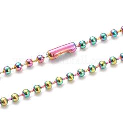 Ion Plating(IP) 304 Stainless Steel Ball Chain Necklaces&nbsp;NJEW-L149-B03-M