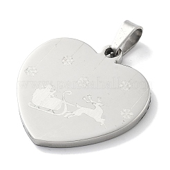 Christmas Themed 304 Stainless Steel Pendants&nbsp;STAS-Z098-24P-02