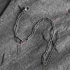Tarnish Resistant 304 Stainless Steel Paperclip Chain Bracelet for Men Women&nbsp;BJEW-E031-03P-05