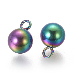 Ion Plating(IP) 304 Stainless Steel Sphere Charms&nbsp;STAS-F225-20-M