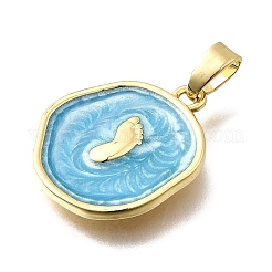 Brass Enamel Pendants&nbsp;KK-P336-41G-01