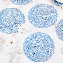 Handmade Knitting Cotton Cloth Fabric Coaster&nbsp;AJEW-WH20067-004B
