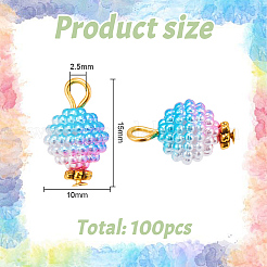 100Pcs Imitation Pearl Acrylic Pendants&nbsp;FIND-AR0004-61