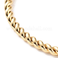 304 Stainless Steel Two Spheres Ends Twisted Cuff Bangles&nbsp;BJEW-P304-01A-G