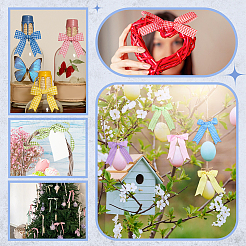50Pcs 5 Colors Polyester Bowknot Gift Box Packing Decorations&nbsp;HJEW-PH02112