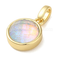 Rack Plating Brass with Synthetic Opal Pendants&nbsp;KK-S370-06G-02