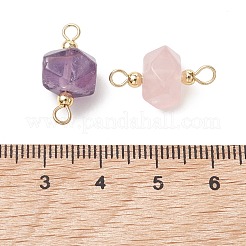 Natural Mixed Gemstone Faceted Nuggets Connector Charms&nbsp;PALLOY-JF05431