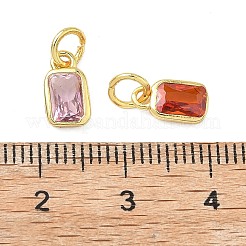Brass Micro Pave Cubic Zirconia Pendants&nbsp;KK-L264-02G