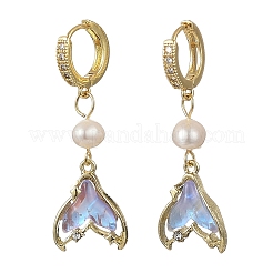 Alloy Glass Hoop Dangle Earrings&nbsp;EJEW-JE07300