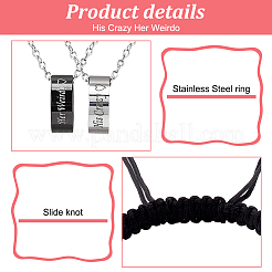 304 Stainless Rectangle Link Braided Bead Bracelets & Ring 201 Stainless Steel Pendant Necklaces&nbsp;SJEW-AN0001-46
