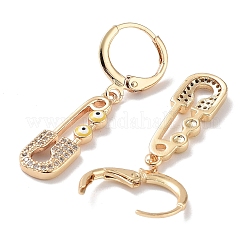 Golden Brass Dangle Leverback Earrings&nbsp;EJEW-L269-016G-04
