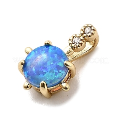 Synthetic Opal Flat Round Oval Charms&nbsp;KK-H089-05A-02