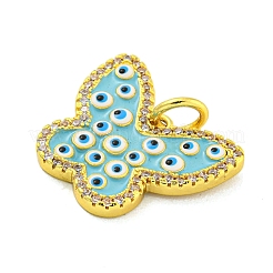 Brass Micro Pave Clear Cubic Zirconia Pendants&nbsp;KK-R159-15G-02